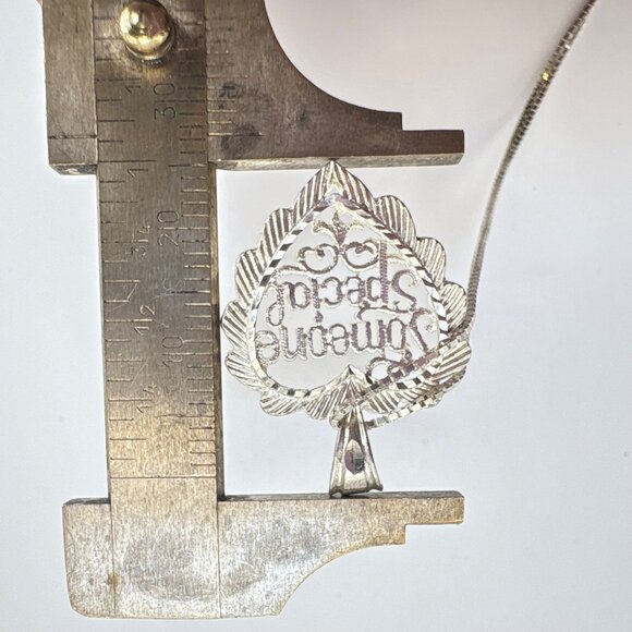 VTG Sterling Silver 925 Someone Special Heart Pendant Necklace Size 17.5" Length - Picture 12 of 13